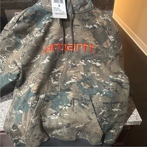 NWT. Carhartt Camo Hoodie BRAND NEW. Work In Progress.